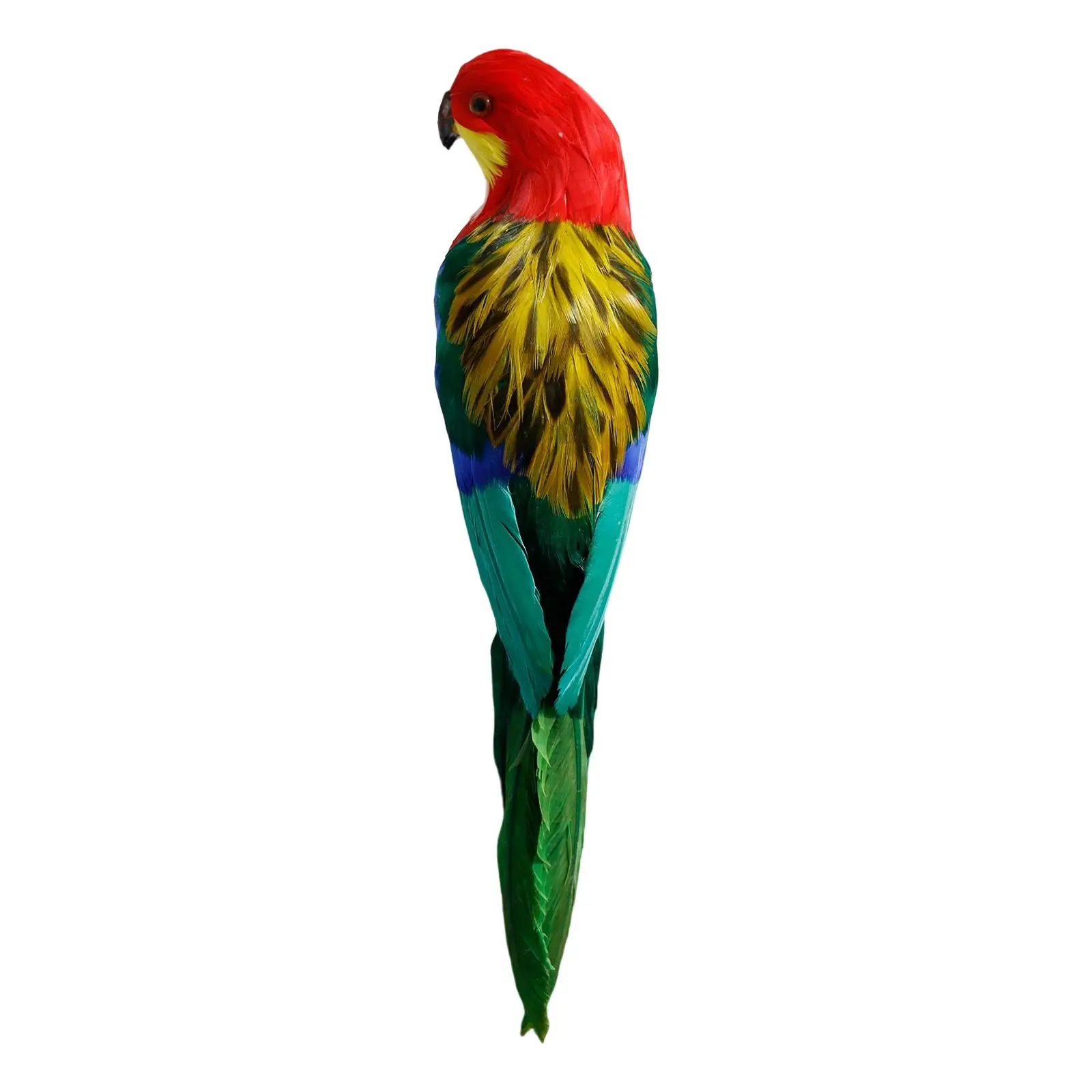Colorful Feather Parrot Macaw Photography Props Art Crafts Artificial Parrot Figurines for Wall Tree Yard Ornaments Decoration