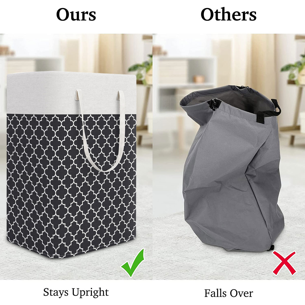 Description Picture 3 of item75L Laundry Basket with Handle Waterproof  Laundry Hamper Large Capacity Foldable Clothes Sundries Organizer Storage Box