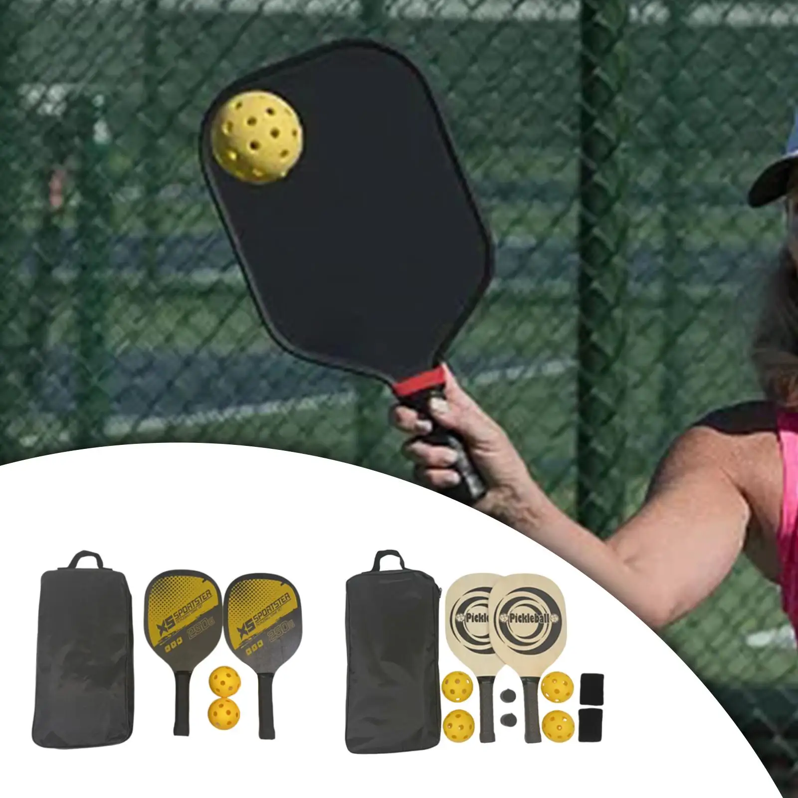 Pickleball Rackets Pickleball Paddles Set for Beginner Gifts Sports Supplies