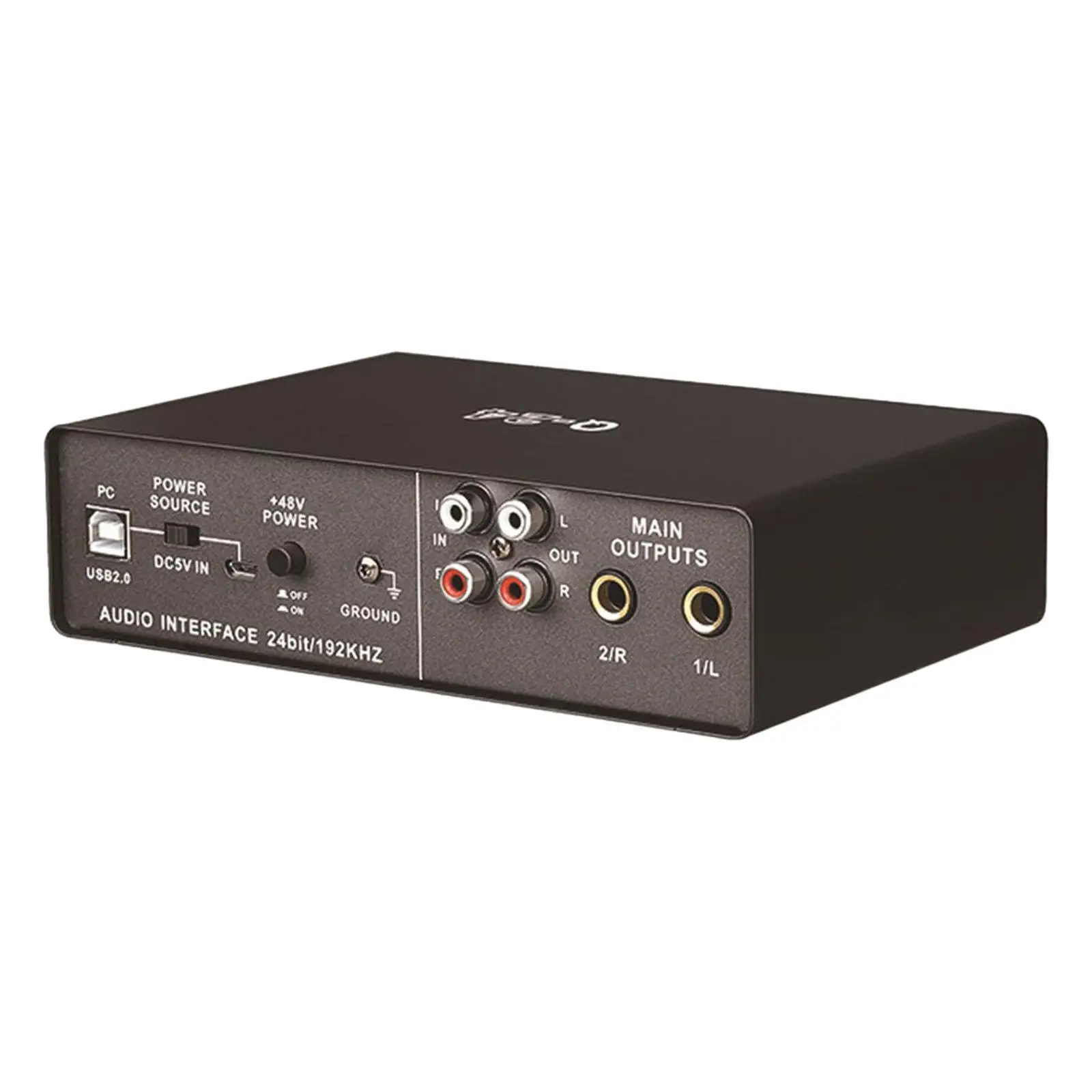 USB 2.0 Audio Interface with 48V Phantom Power 24Bit Computer Recording Equipment for PC Streaming