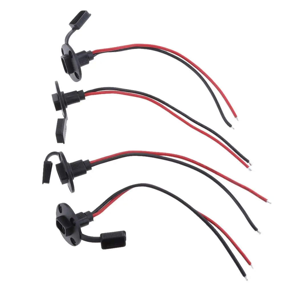 4 Pieces Black SAE Adapter for Solar Cell Connection And Transfer,