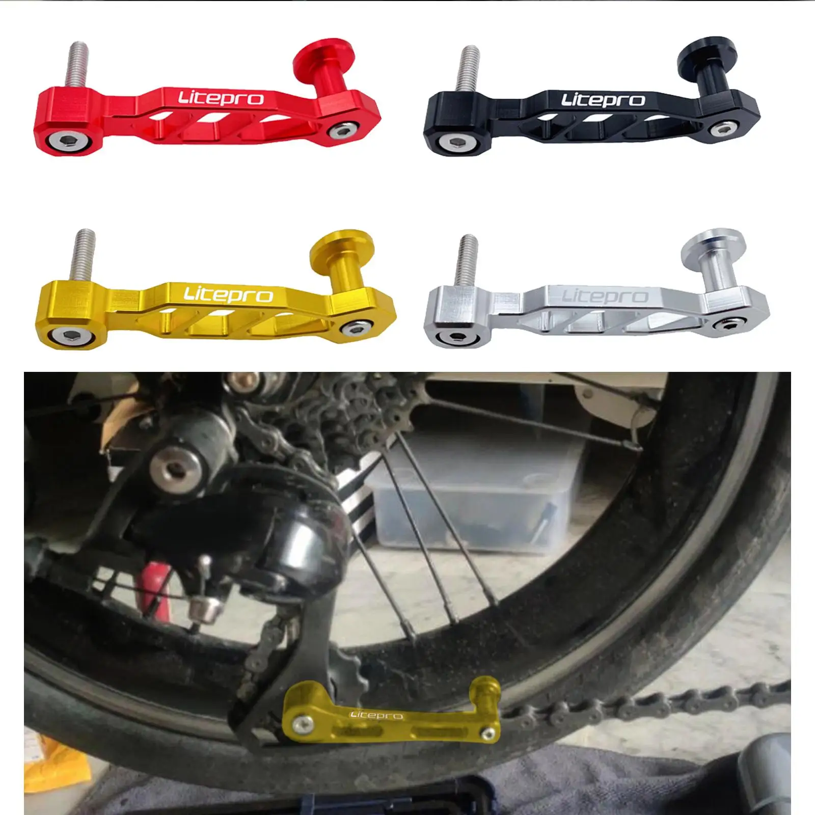 Bike Chain Tensioner Rear Derailleur Guide Bicycle Protector Stabilizer Speed Adjuster Aluminum Alloy for Birdy Folding Bike