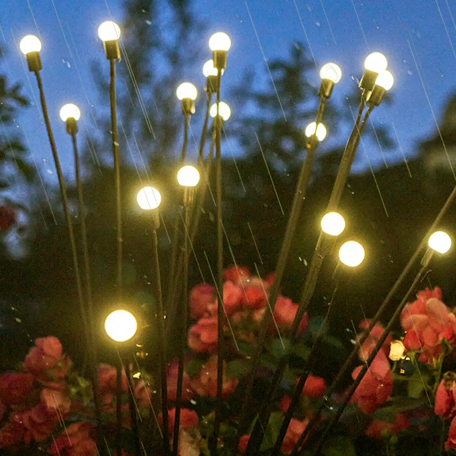 2 Pieces Solar Garden Lights LED Stake Lights Waterproof Lamp DIY Landscape Light for Patio Lawn Yard Walkway Decoration