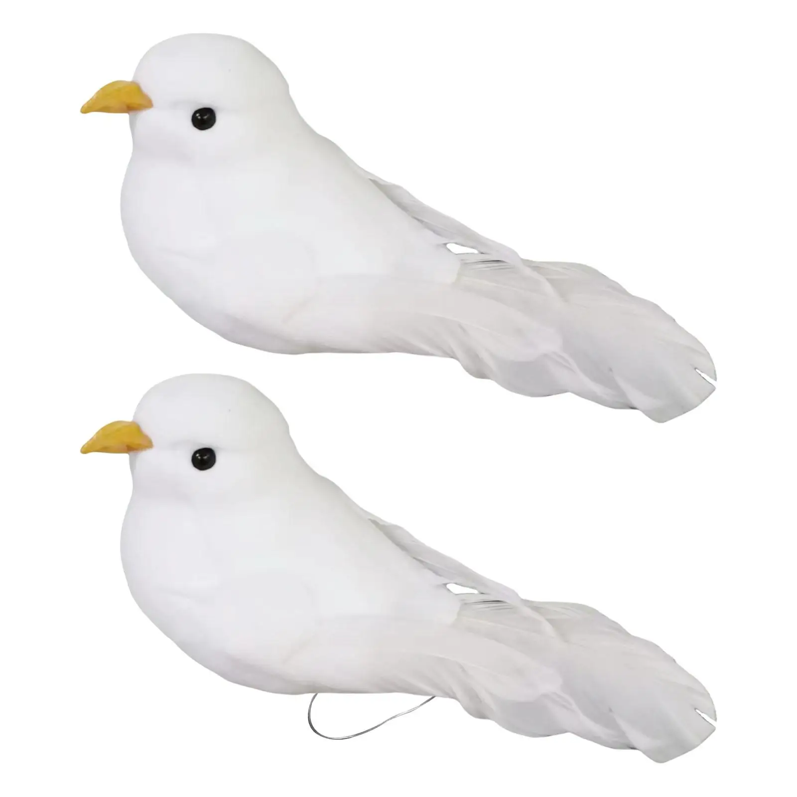 Artificial Simulation Foam Bird White Lifelike DIY Crafts Simulation Foam Birds Artificial Bird Ornaments for Wedding Decoration