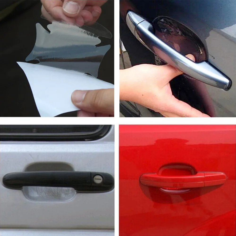 Modifier 8PCS Transparent Compatible Car Door Handle Scratches Protective Films Side Sticker Scratches Car Door Protector Films 