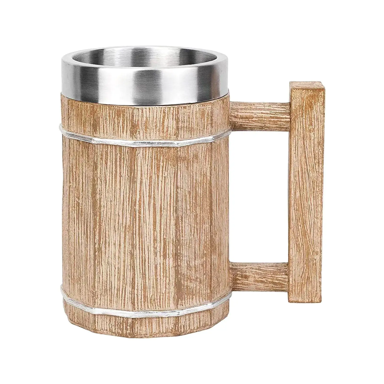 Barrel Beer Mug 600ml Bucket Shaped Drinkware Retro Centerpiece Novelty Gift Portable Tea Cup for Home Parties Bar Camping Dorm