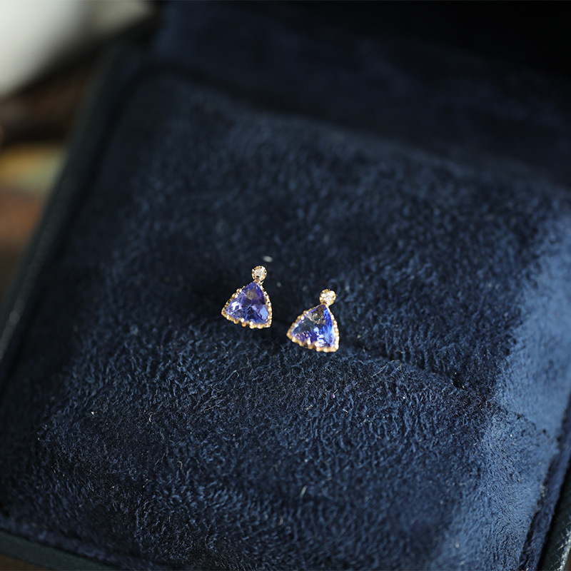 Itsmos künstliches Tansanit Dreieck s925 Sterling Silber Ohrringe 14 Karat vergoldete Zirkon Ohrringe Luxus schmuck für Frauen – Detail 15