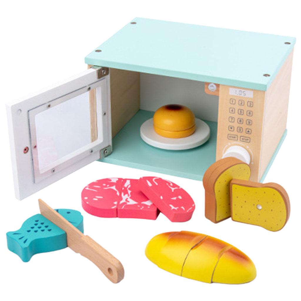 Macaron Microwave Toys Simulation Baby Early Educational Kitchen Toys Dollhouse Furniture Cookware Birthday Gift