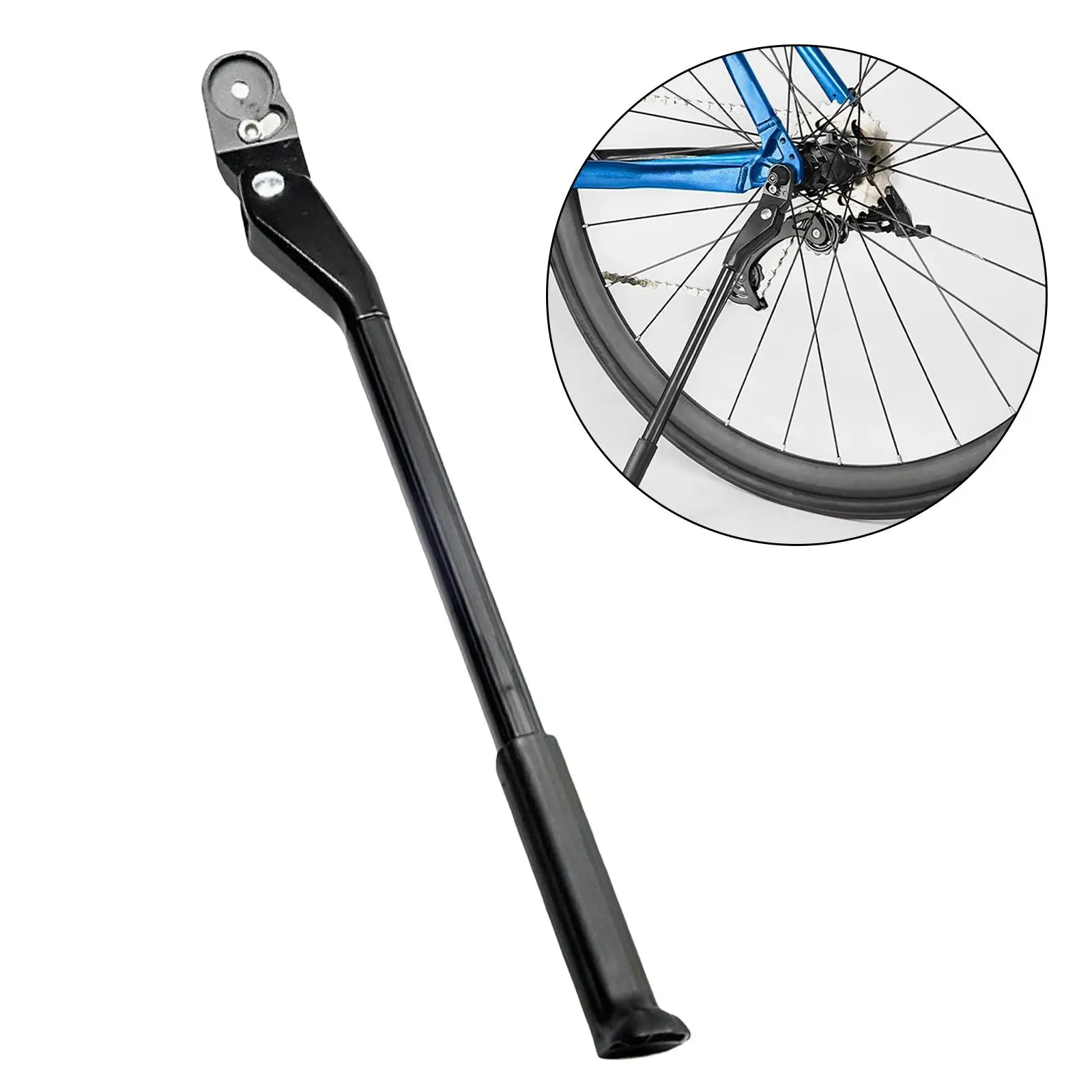 Rear Bike Stand 34cm-38cm Single Leg Sturdy Devices Aluminum Alloy Adjustable Bike Kickstand for Parking Road Bike Resting