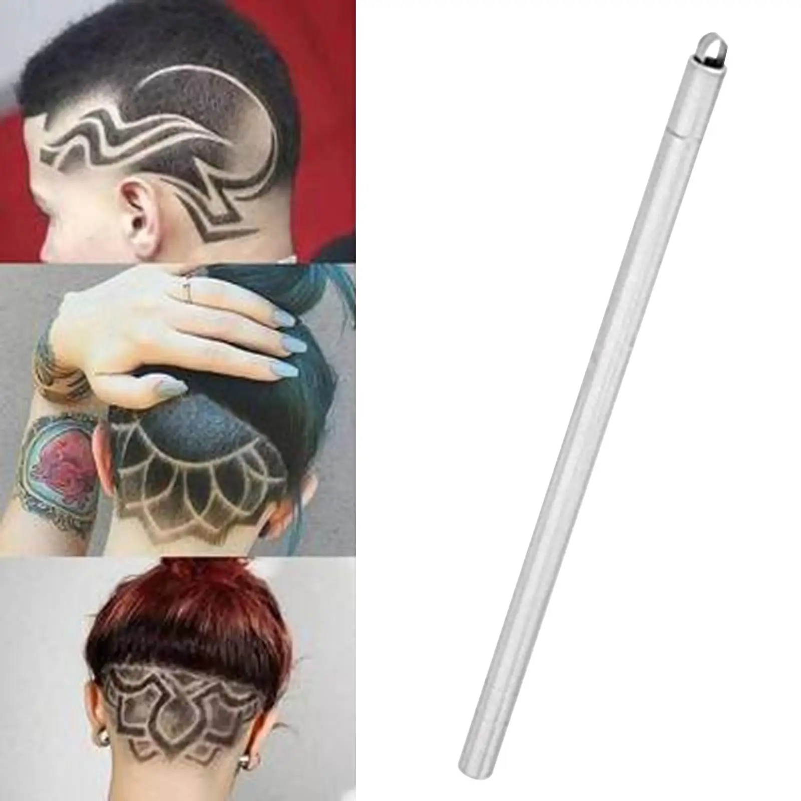 Professional Hair  Pen Modeling  Design Eyebrow Shaping Engraving Pencil, Shaving Tool, Silver