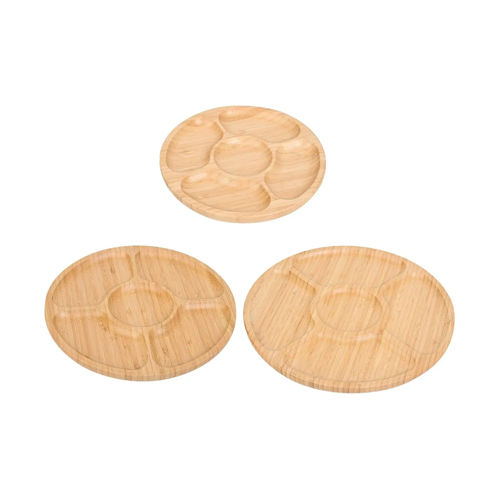 Wooden Tray Decorative Family Dinner Dessert Trays Wooden Tea Trays Round Wood Tray for Cheese Candies Dinner Vegetable