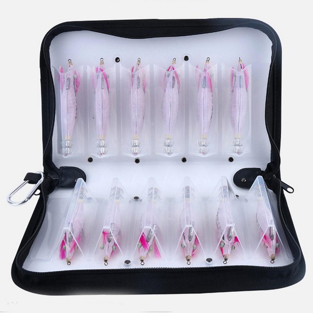 Clear Waterproof Squid Jigs Bag Tackle Durable Case 12 Compartment Accessary