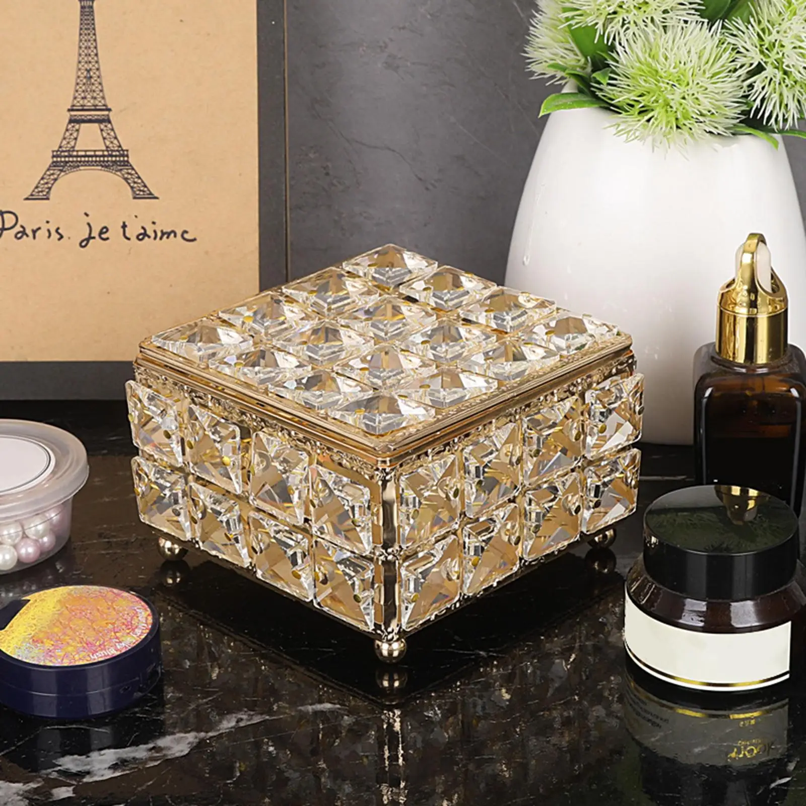 Jewelery Box Earring Holder Decorative Box Makeup Storage Box for Home Decor