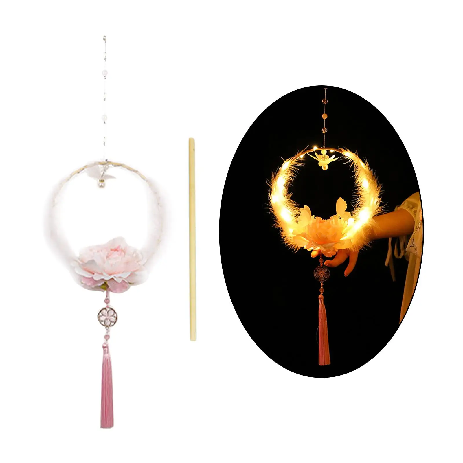 Ancient Lantern Decoration Supplies Glowing Toy Hanfu Accessories Retro Tassel LED Lights for Chinese New Year Gifts Holiday