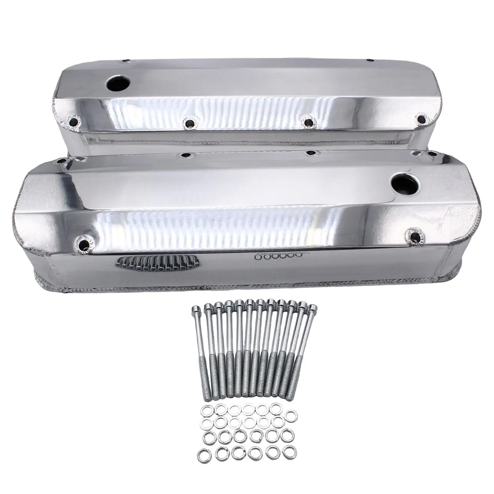 Aluminum Fabricated Valve Cover Polished for Ford Big Block 429 460
