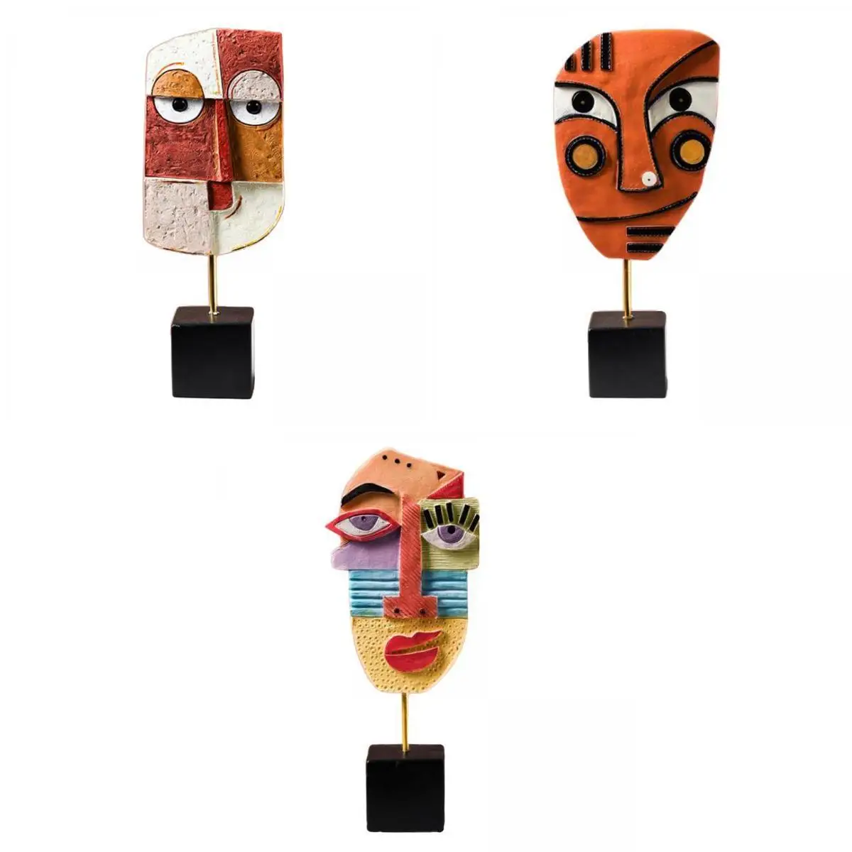 3 Pieces Resin Crafts Abstract Sculpture Home Modern Statue For Bookace