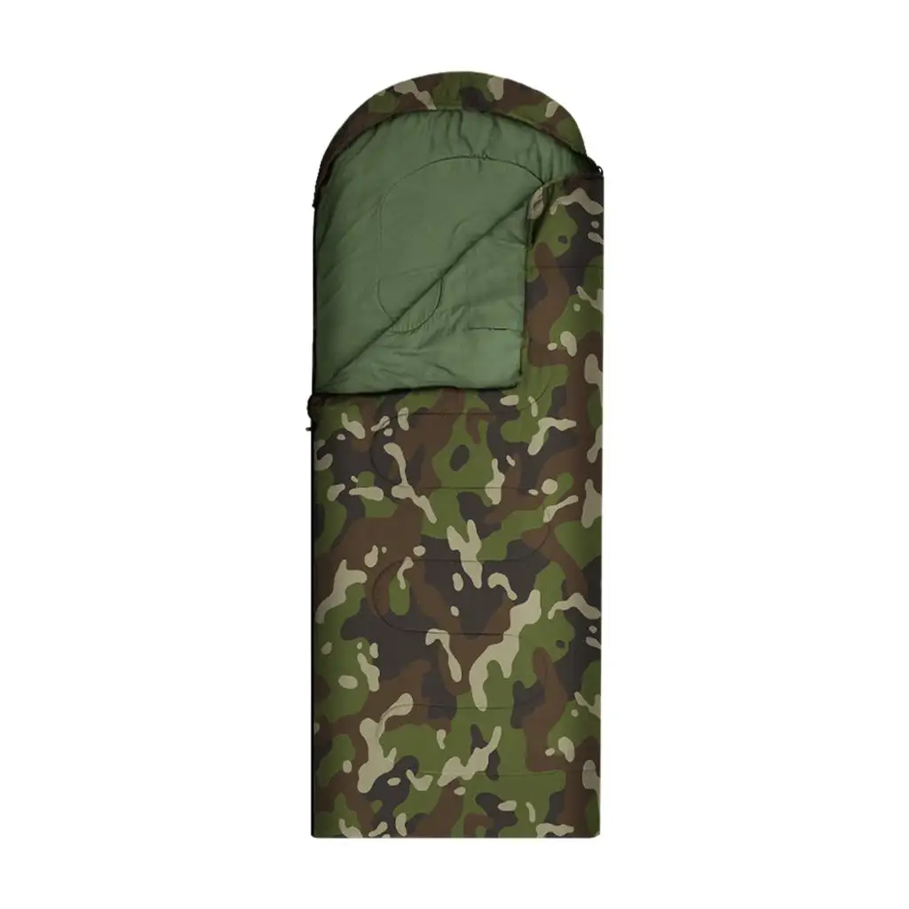 Portable Single Sleeping Bag Comfortable  Waterproof Compact Padded Bag Green for  Hiking Adult Travel Cool Weather