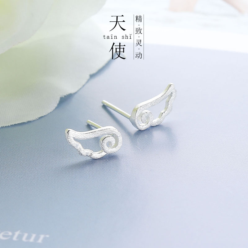 925 Sterling Silber Einfache engel Ohrringe Frauen Licht Luxus Temperament Hochzeit Partei Schmuck Geschenk – Detail 1
