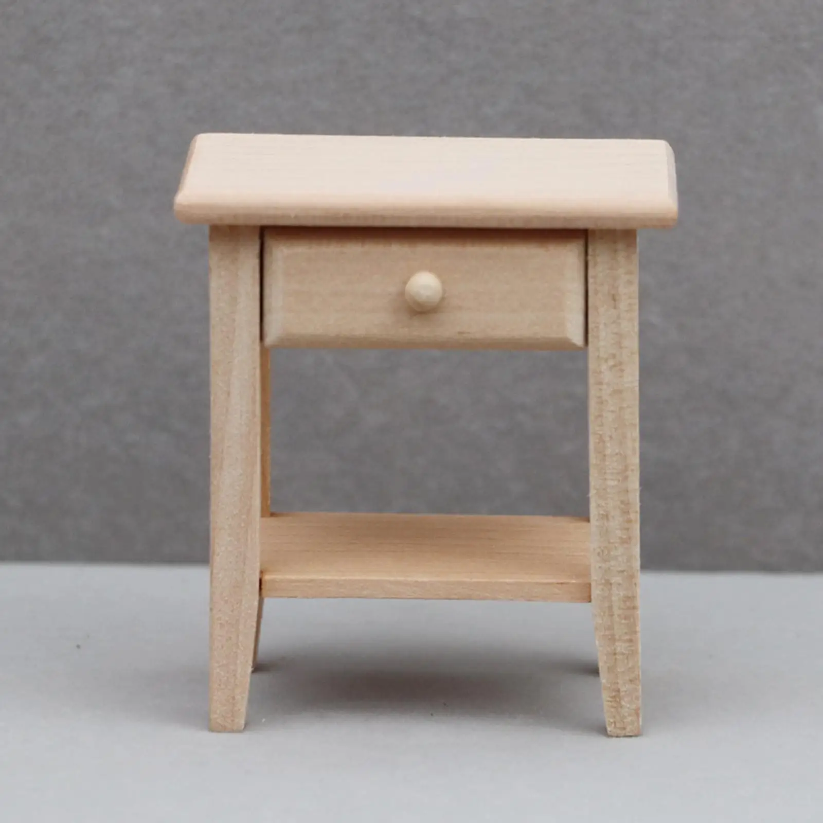 1/12 Dollhouse Night Stands Unpainted Dollhouse Furnishings Handcraft Dollhouse Bedside Tables for Diorama Accessory Ornament