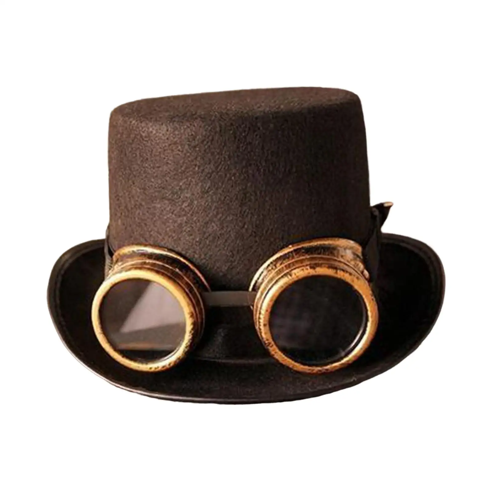 Men Women Steampunk Top Hat Brown Headwear Fedora for Cosplay Novelty Item