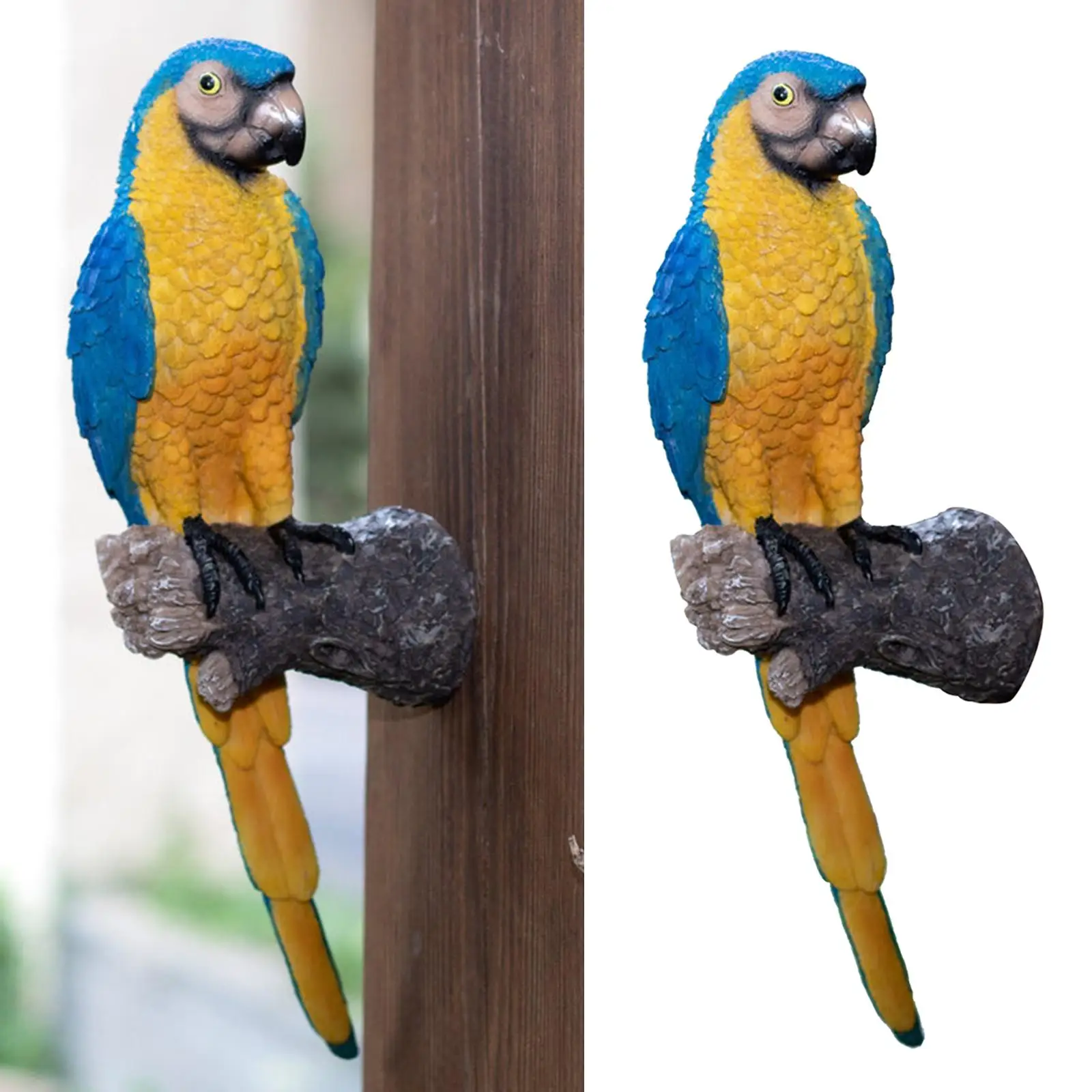 Garden Parrot Statue Wall Mount Lifelike Tree Macaws Decoration Accessories