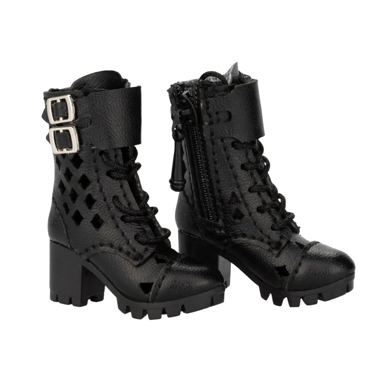 1/6 High Heeled Shoes Black Boot for 12