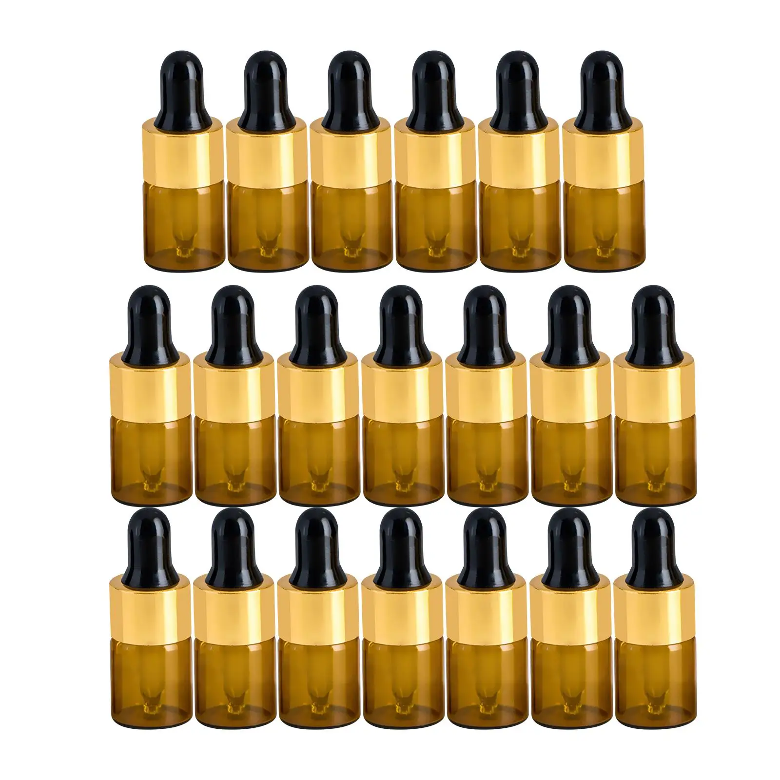 20Pieces 1/2/3/5ml Dropper Bottles with Glass Eye Dropper Essential Oil Bottle for Liquids Essential Oils Perfume Storage