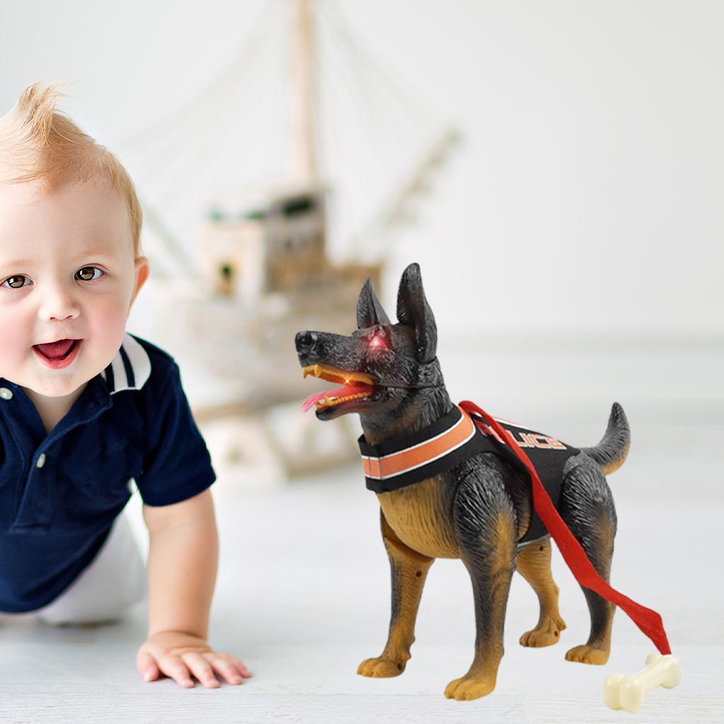 Moveable Electronic Pet Dog Lighting Walking Interactive Toy Battery Powered Funny Plastic Puppy Toy for Kids Children Baby Boys