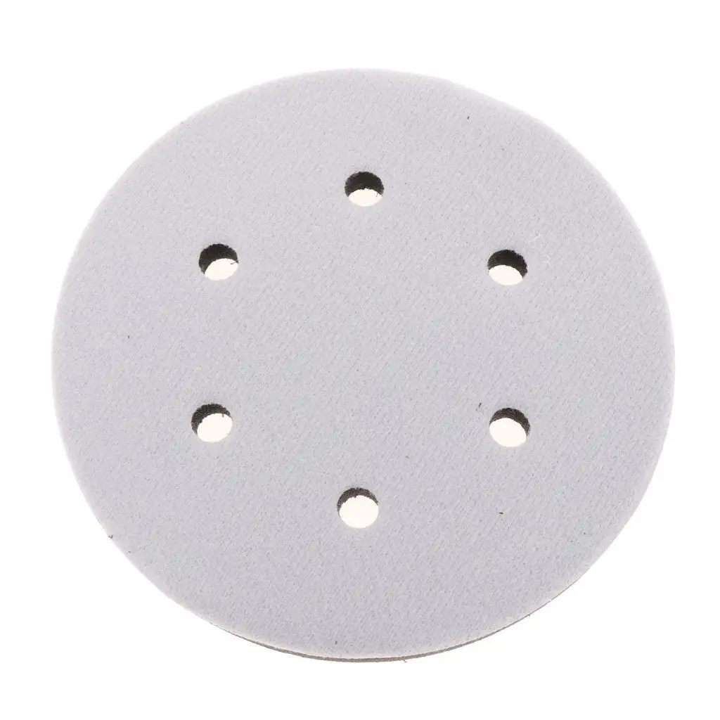 6 Inch 6-Hole Soft Sponge Dust- Interface Pad for   Sanding Pads for Uneven Surface Polishing