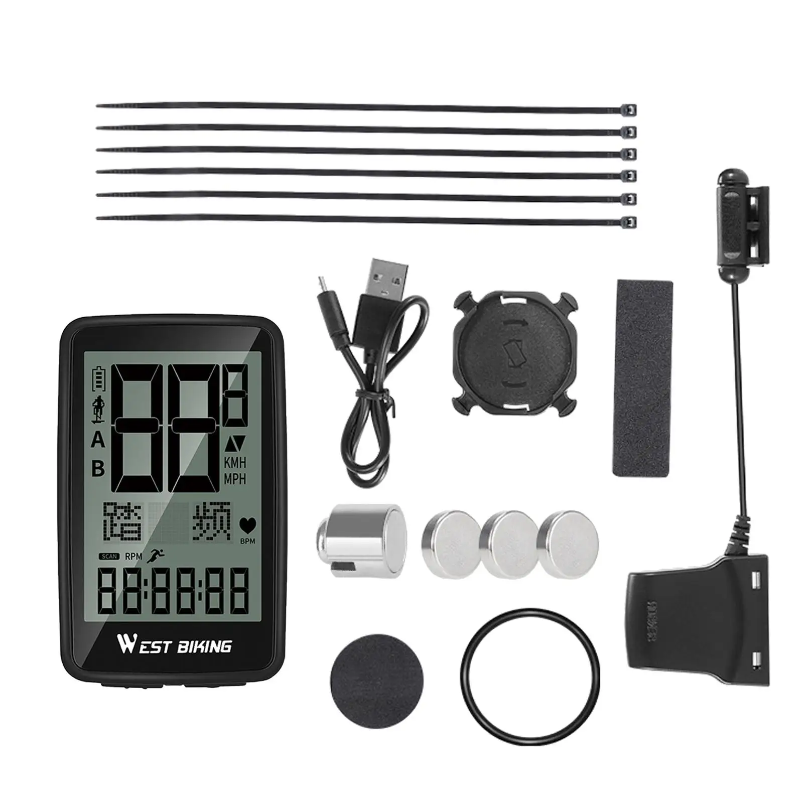 Wireless Bike Computer Speedometer Speed Cadence Sensor Waterproof Pedometer