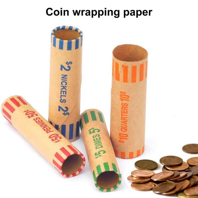 10Pcs Coin Wrappers Assorted Color Coded Rolls Quarters Pennies