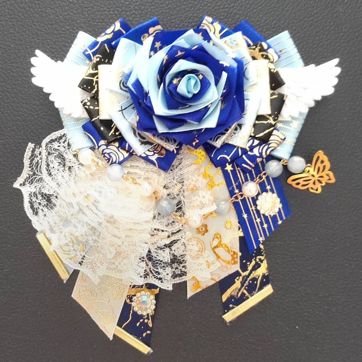 Frauen Lolita Cosplay Spitze Fliege Brosche Original Luxus Anzug Shirt Anime Mädchen Rollenspiel Zubehör High-End-Kragen Blumen – Detail 2