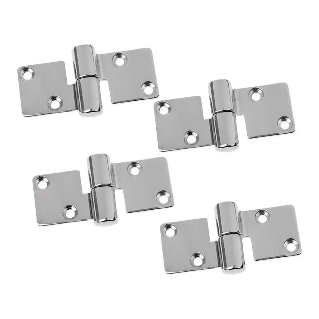 4 Pack of 316 Stainless Steel Cast Right / Hinge for Boat, RVs (3.54 x 1.5 inch) - Silver