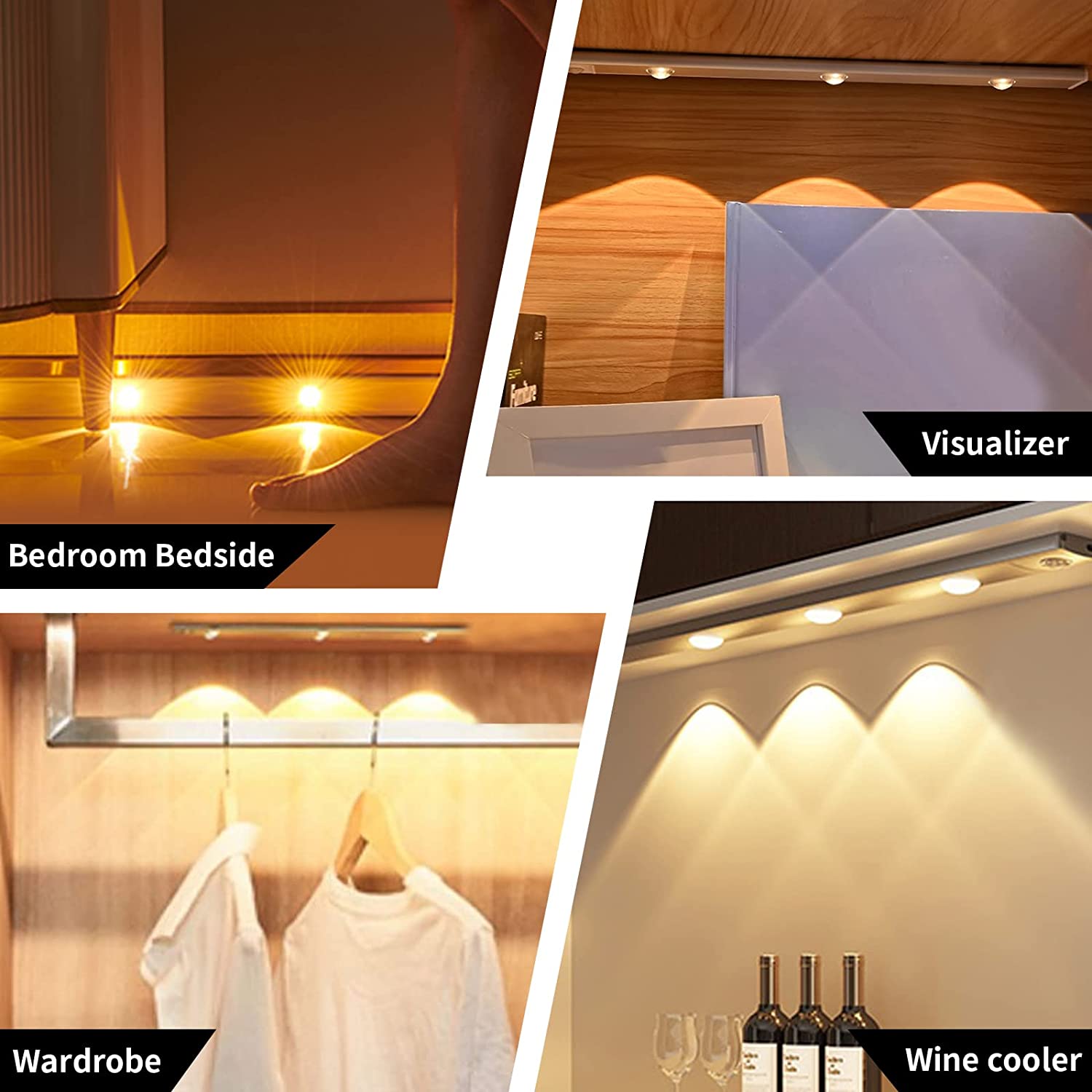 Night Light With Motion Sensor Rechargeable USB LED Strip Lights For Bedroom Bedside Table Kitchen Cabinet Lamp