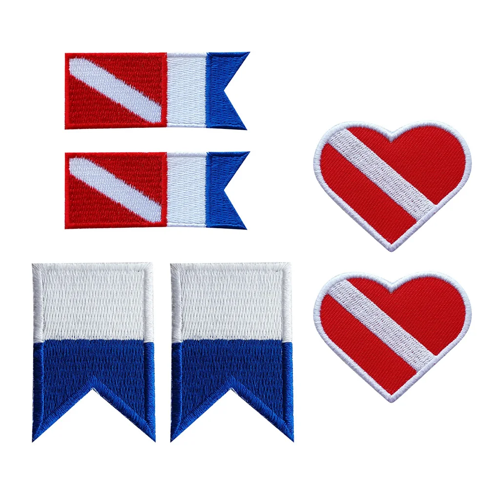 3Pairs Maritime  flag of signal Letter  / Diver Embroidery Patch