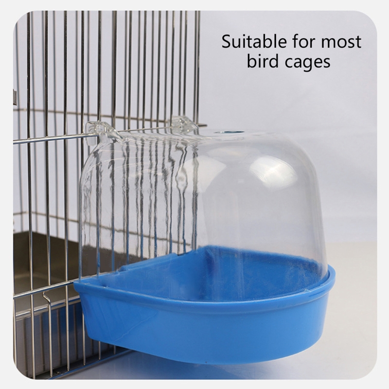 Title 2, Pet Bird Bath Box Parrot Bathing Tub Cage Acces...