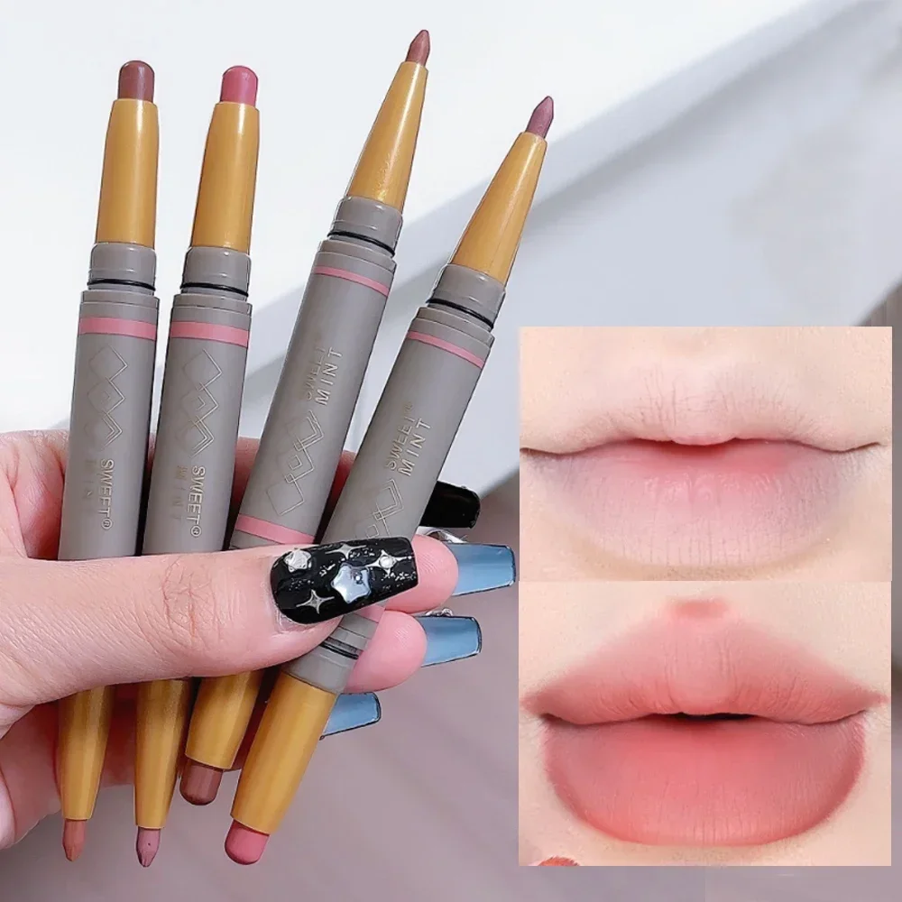 Best of Double Sided Matte Lip Liner Pen Nude Pink Matte Velvet Solid Lip Gloss Waterproof Long Lasting Lipsticks Pencil Korean Makeup Reviews & Tips