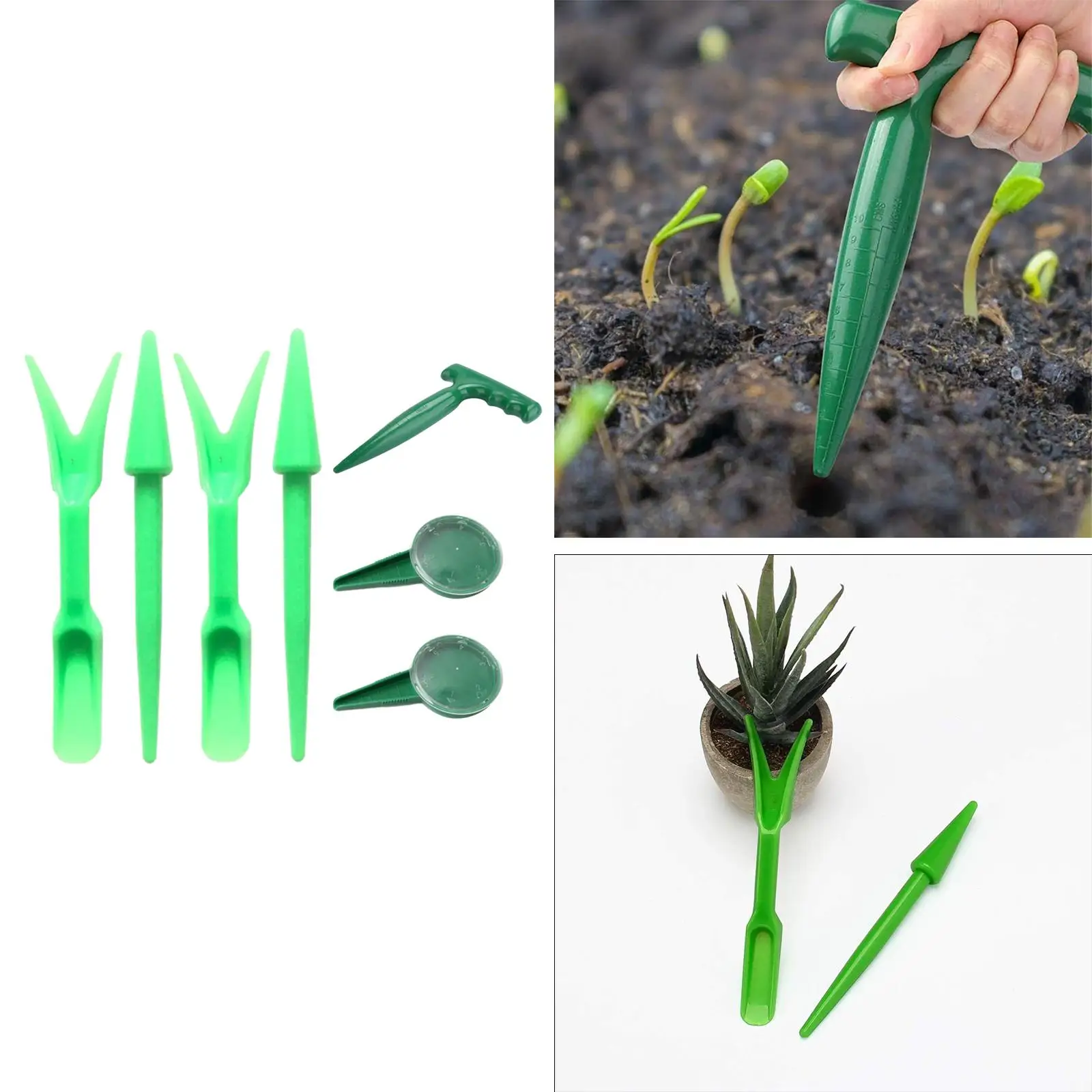 7x Seeding Tool Set Durable Garden Seeding Tool Seed Planter Tool Set for Garden Plant Pot Tool Sets Planting Vegetables Farm