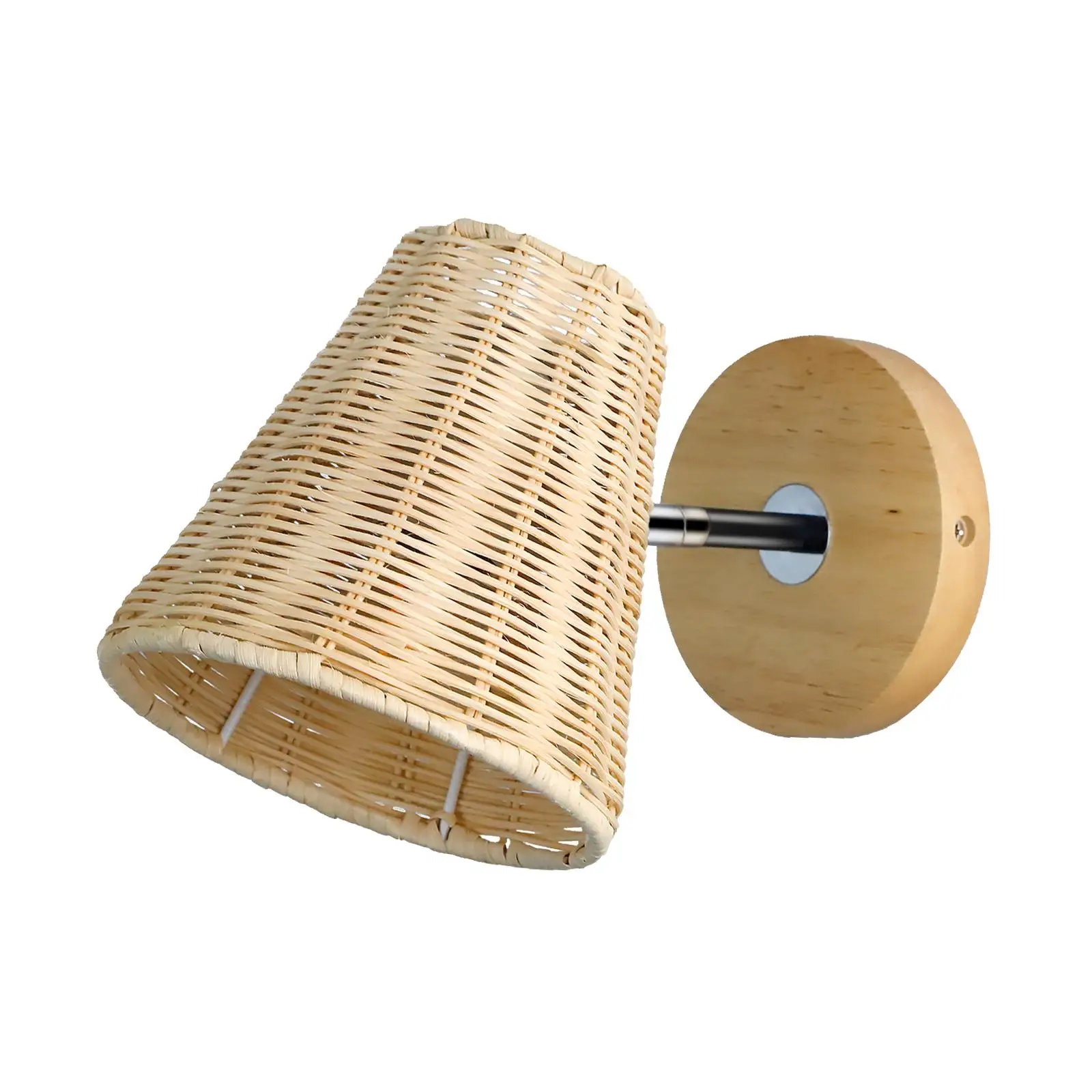Rattan Wall Sconce Decorative Indoor Lighting Angle Adjustable Wall Mounted Bedside Lamp for Porch Restaurant Corridor Loft