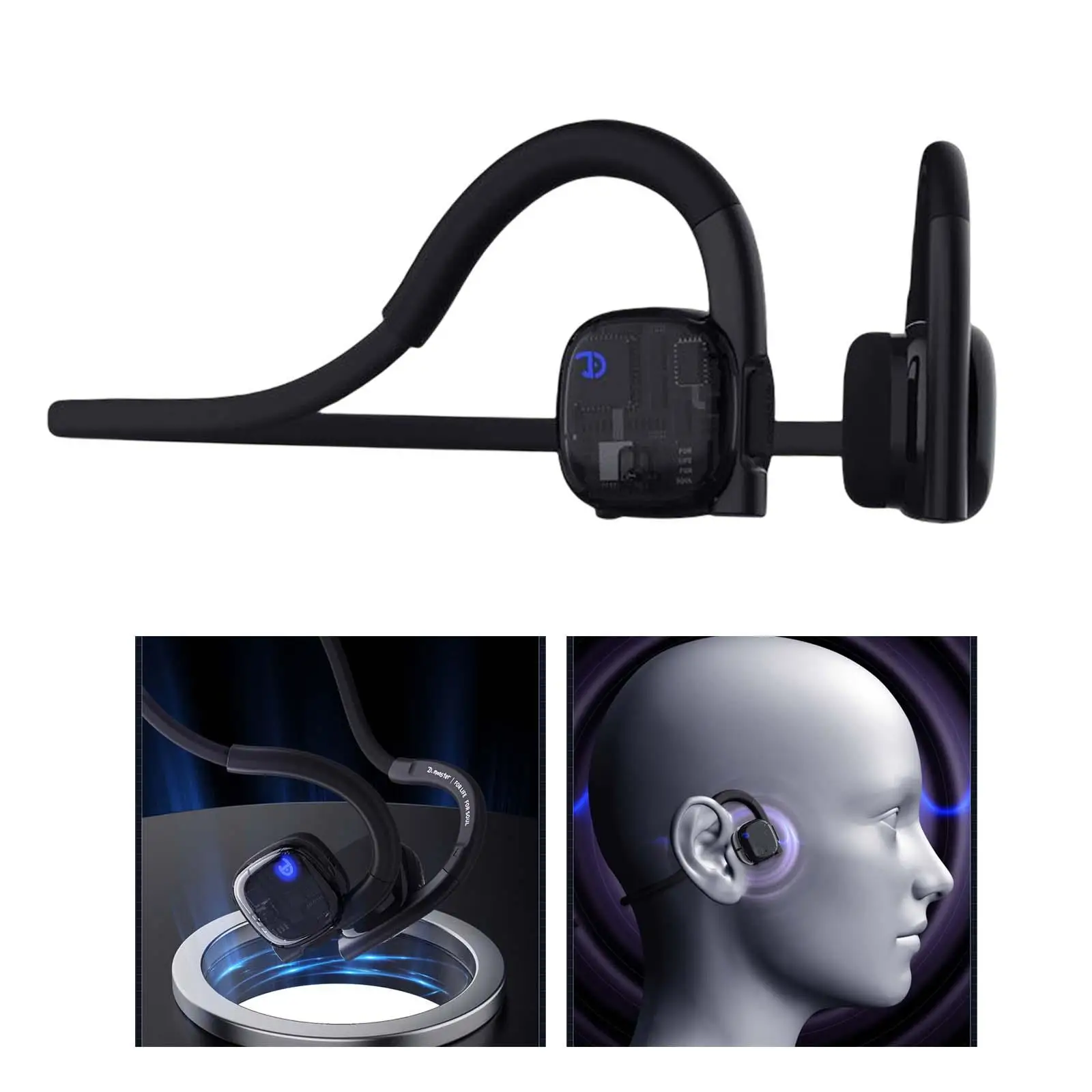 Bluetooth  Headphones IPX6 Waterproof Noise Cancelling HD Calls Headset for Running Driving Workout Walking Work