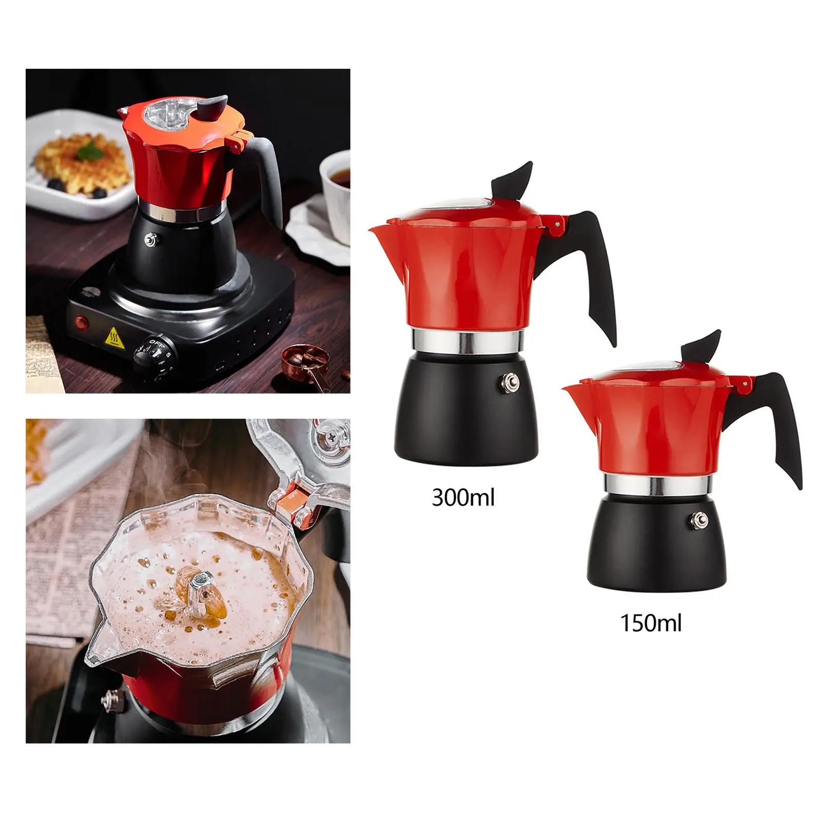 Aluminum Alloy Coffee Stovetop Maker Latte Maker Electric Moka Pot Espresso Maker
