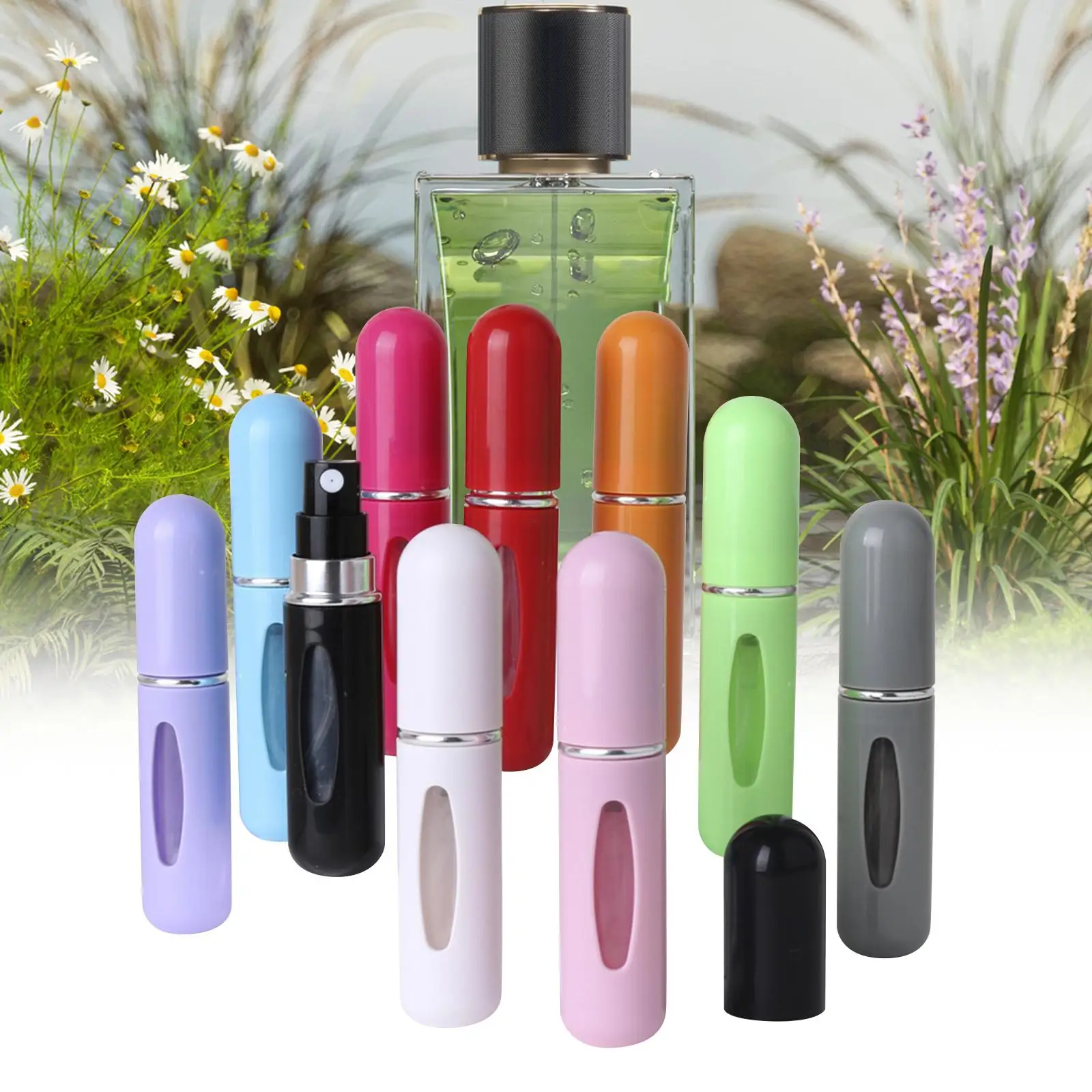 10x 5ml Refillable Perfume Bottle Travel Essentials Mist Sprayer for Aftershave Perfume Cosmetic Cream Lotion Foundation Cologne