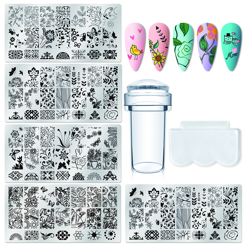 Description Picture 3 of item12*6cm Nail Art Templates Stamping Plate Flower Butterfly Design Leaves Lace Stamp Templates Plates Image Printing Stencil Tools