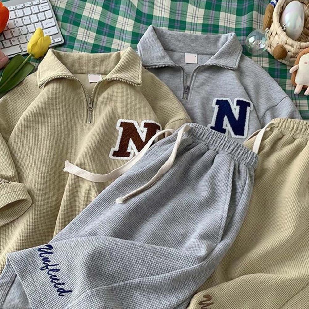 Zipper Decote Hoodies Shorts Sports Suit Carta