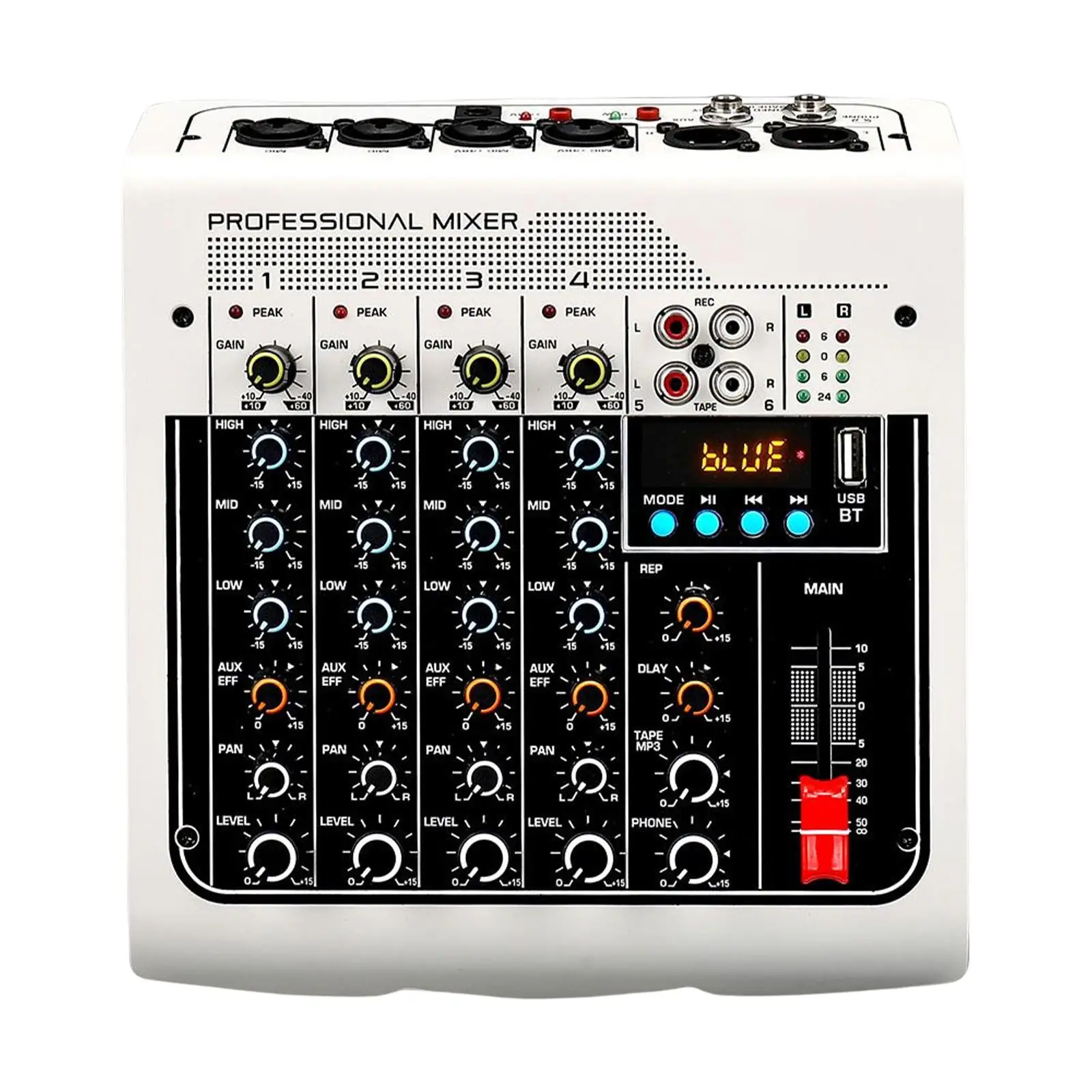 Portable Audio Mixer Sound Mixing Console PC Recording Input for Live Broadcast Music Recording