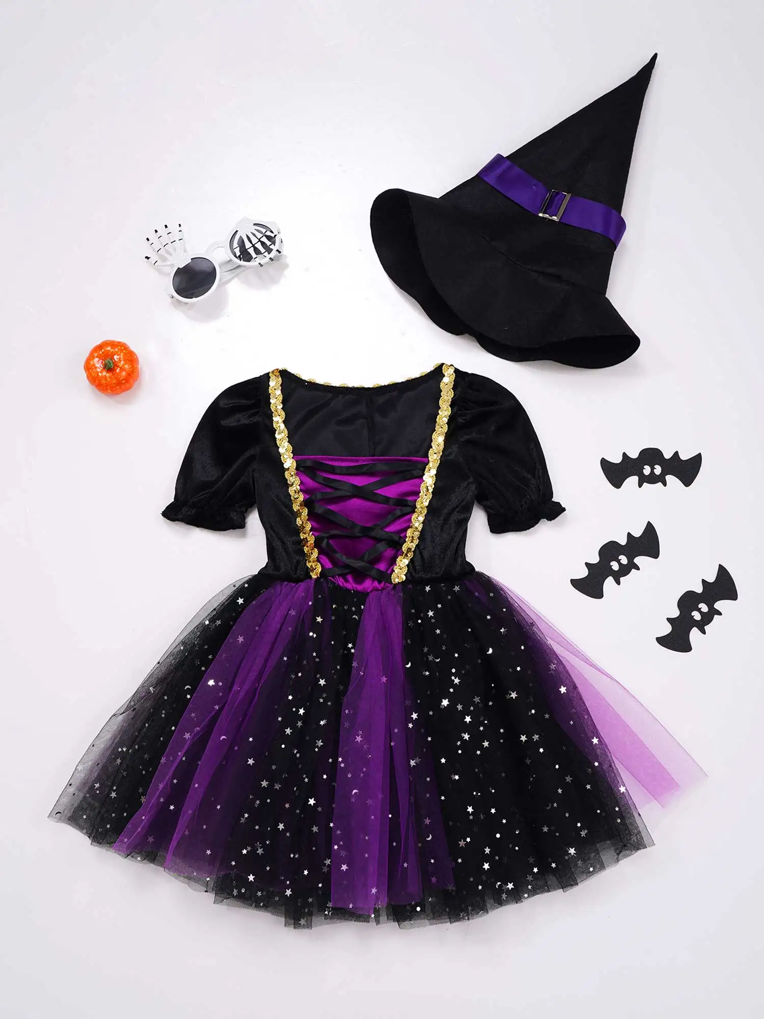 Halloween Witch Cosplay Dress para crianças, Ghost