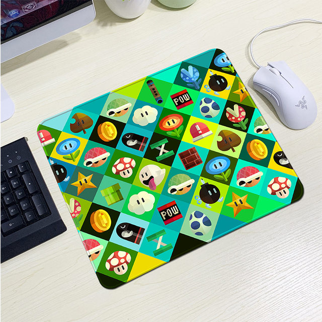 Super Mario Bros Mouse Pad pequeno, Desktop de jogos antiderrapante, couro  PU, impermeável, anti-risco para PC, laptop, presente do desktop -  AliExpress