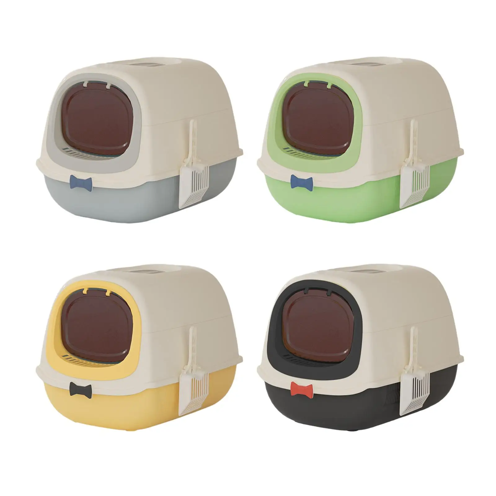 Hooded Cat Litter Box with Lid for Indoor Cats Odorless Kitty Litter Tray