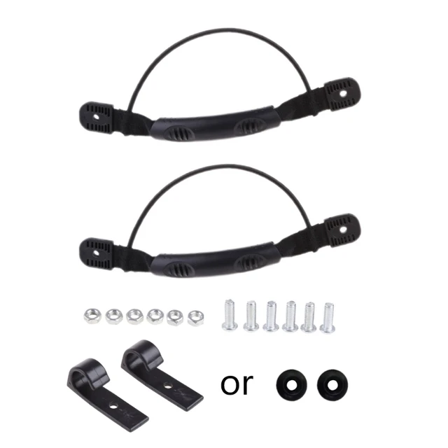 2PC Kayak Canoe Boat Side Mount Carry Handle With Bungee Cord Screws  Accessories