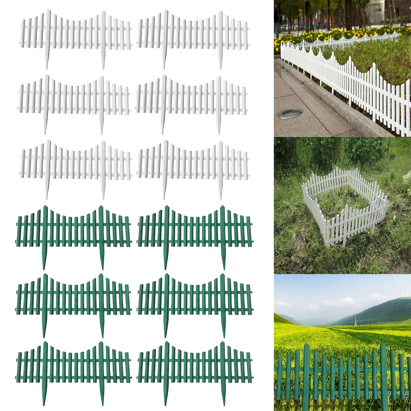 6x Garden Fence Border Edging Edging Interlock Plant Decoration Fence lawn Border Lawn Fence for DIY Decoration